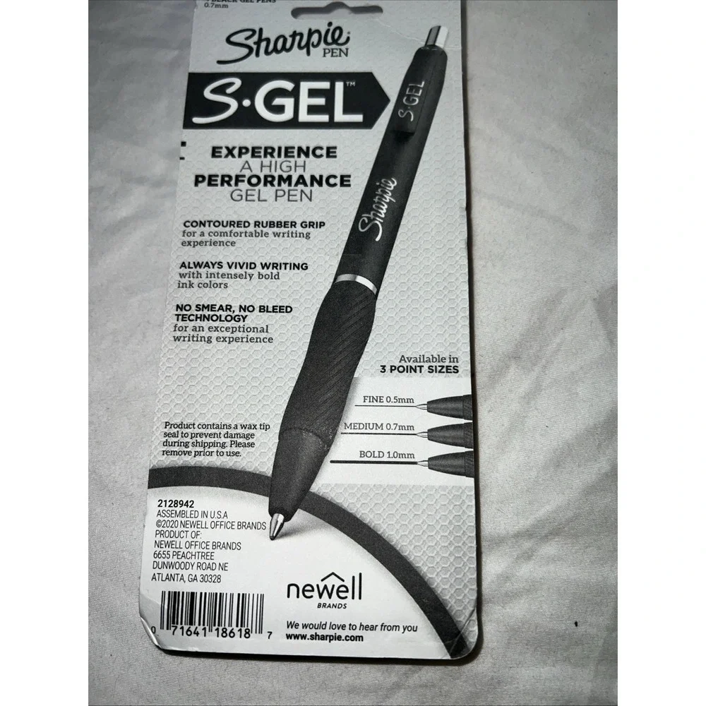 Sharpie S-Gel Gel Pens Medium Point (0.7mm) 4 Count, Blue with Black Ink